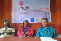 Konfrensi Pers Yayasan Keadilan dan Keutuhan Manusia Papua (YKKMP) Foto: Derek Kobepa