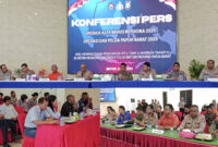 Polda Papua Barat gelar Konfrensi Pers dalam rangka Operasi AB Moskona 2025 dan Operasi SAR Polda Papua Barat 2025 bertempat di Aula Polres Teluk Bintuni