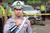 Kasat Lantas Polres Teluk Bintuni, AKP. Yusuf Manelat merilis laporan akhir tahun, terkait Lakalantas sepanjang tahun 2025/ Foto.HumPol TB + Ai