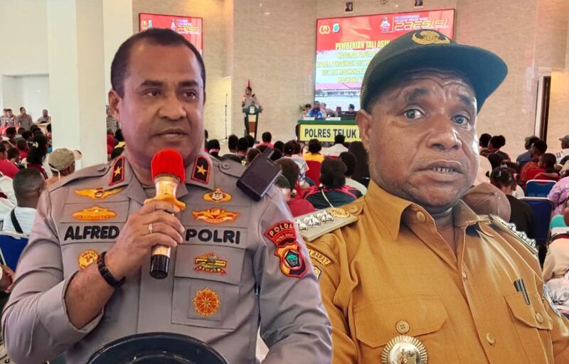 Foto: Kapolda Papua Barat Brigjen. Pol. Alfred Papare, kiri Kepala Distrik Moskona Utara, kanan.