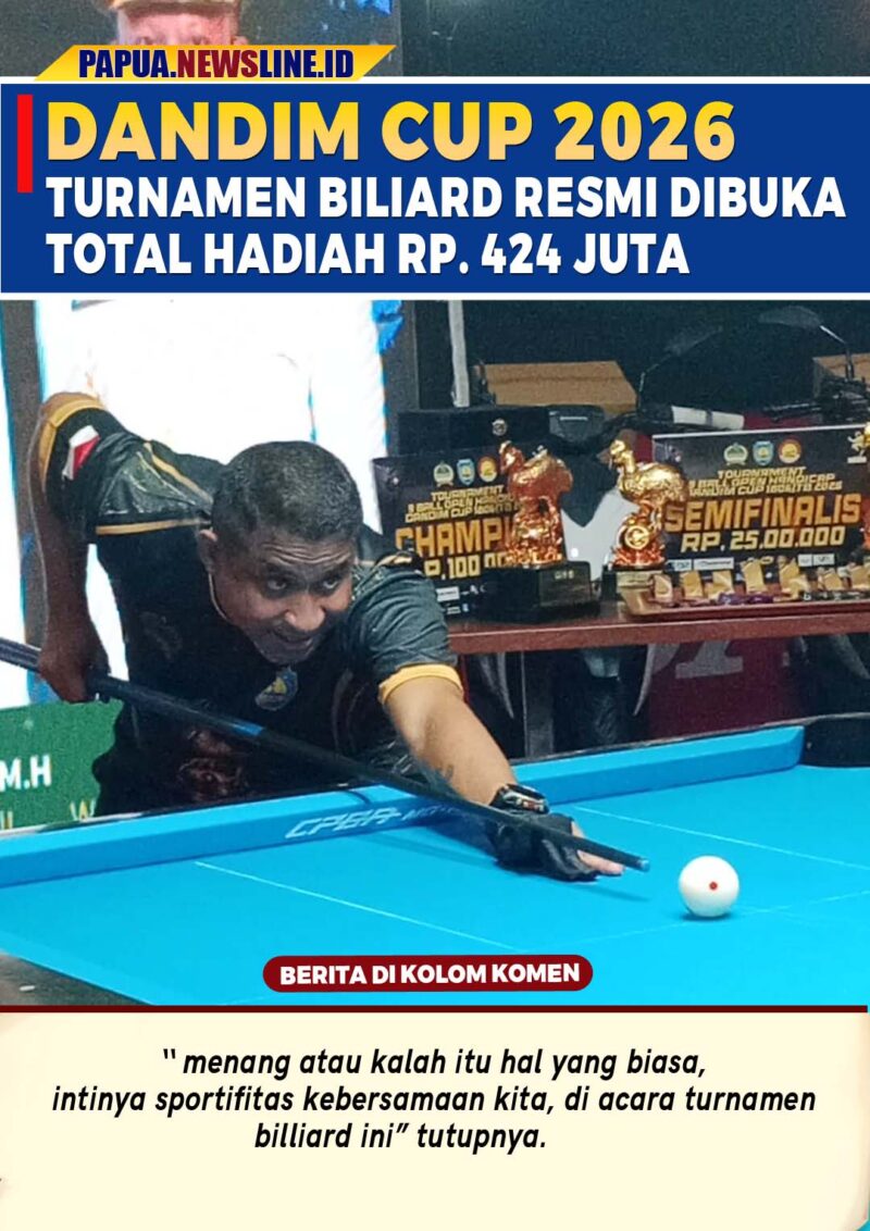Bupati Anisto lakukan Breakshoot tanda di Buka resmiTurnamen Biliard Dandim Cup 2026.